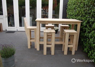 3108BV op werkspot barkrukken met tafel